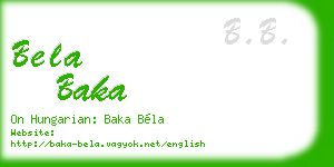 bela baka business card