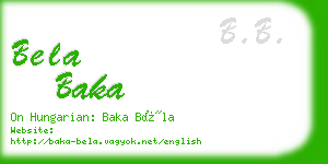 bela baka business card